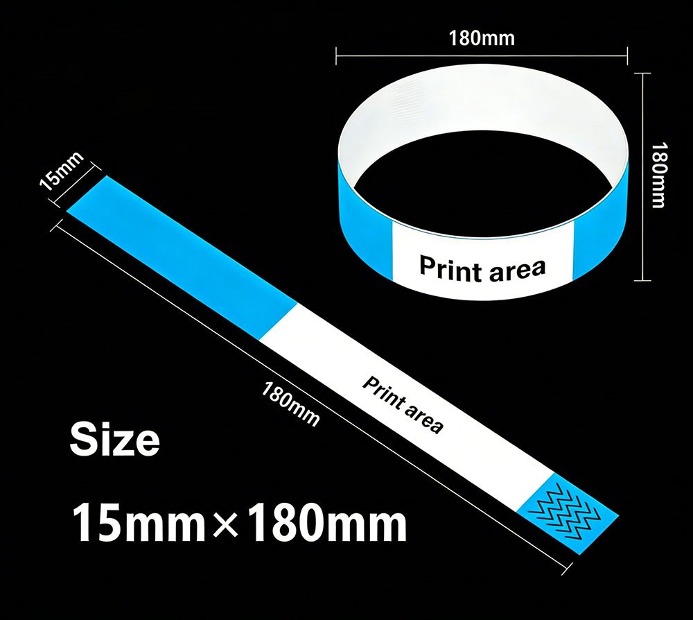 Gelang Tangan Boleh Cetak Saiz 15mm × 180mm untuk Balita / Bayi