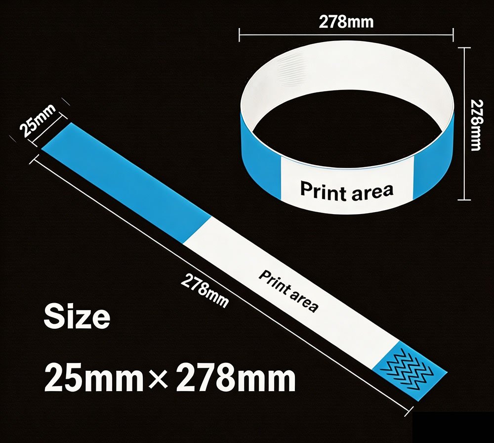 Gelang Tangan Boleh Cetak Saiz 25mm × 278mm untuk Dewasa