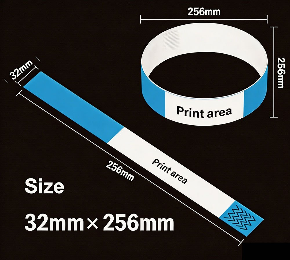 Gelang Tangan Boleh Cetak Saiz 32mm × 256mm untuk Dewasa Lebar
