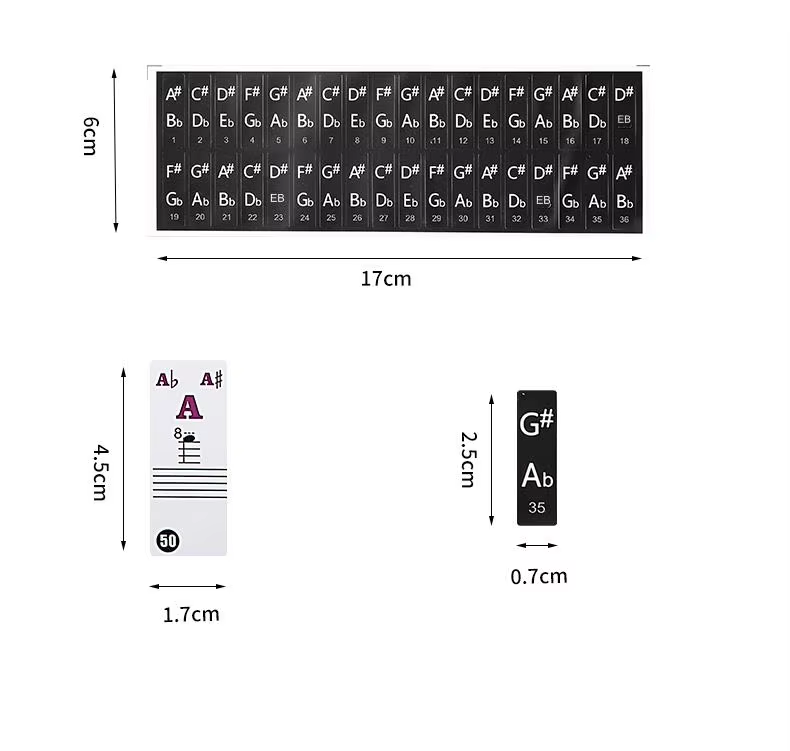 Label Kekunci Piano Sebarang Saiz