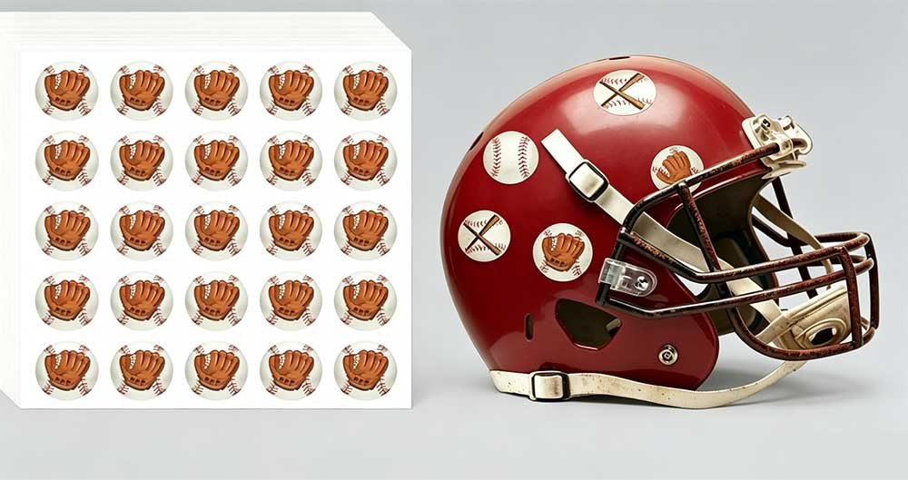 Stiker Topi Keledar Besbol