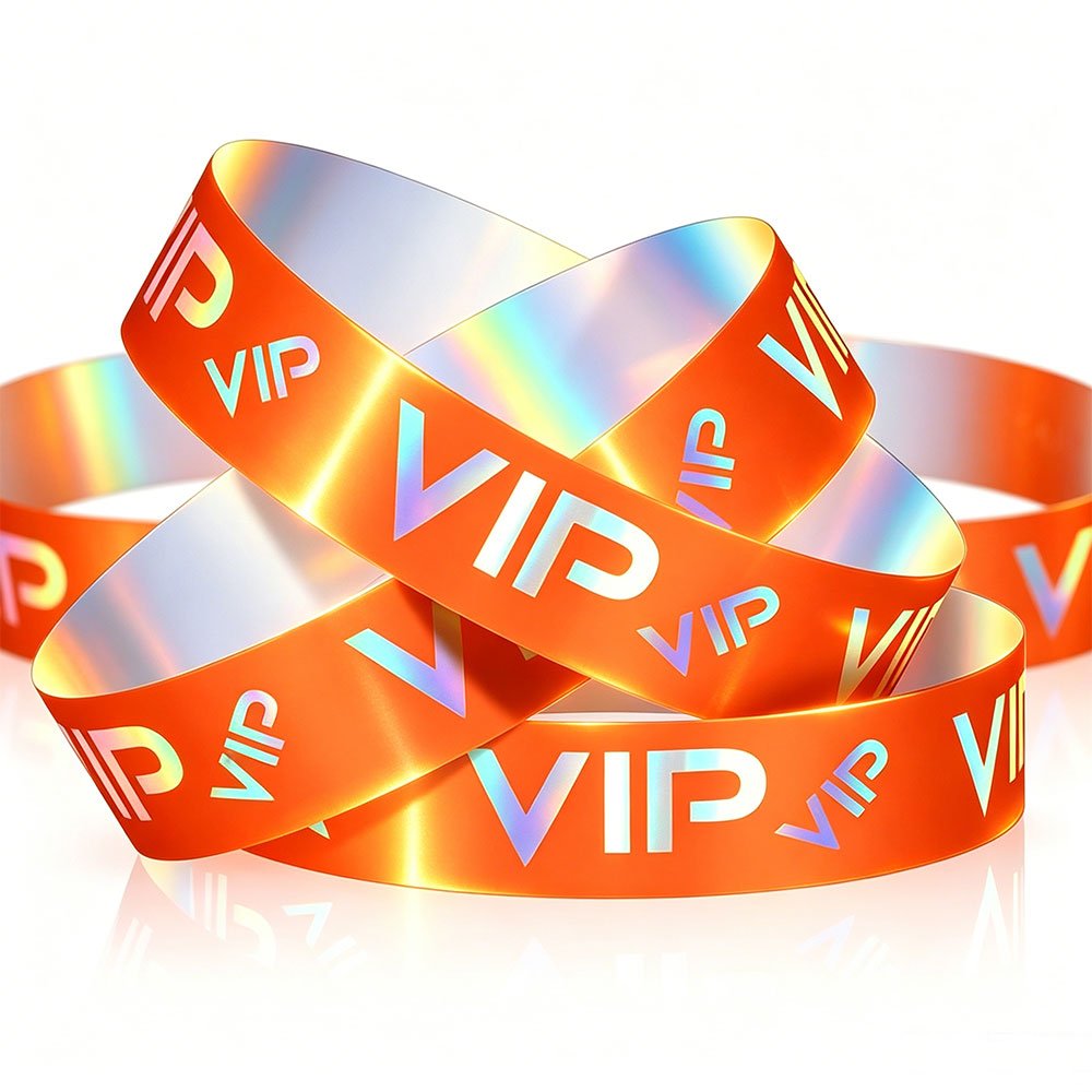 Gelang tangan Tyvek holografik