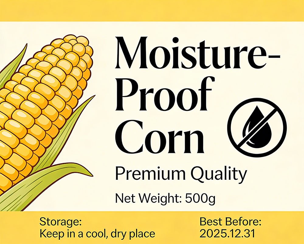 Label Produk Jagung Tahan Lembapan