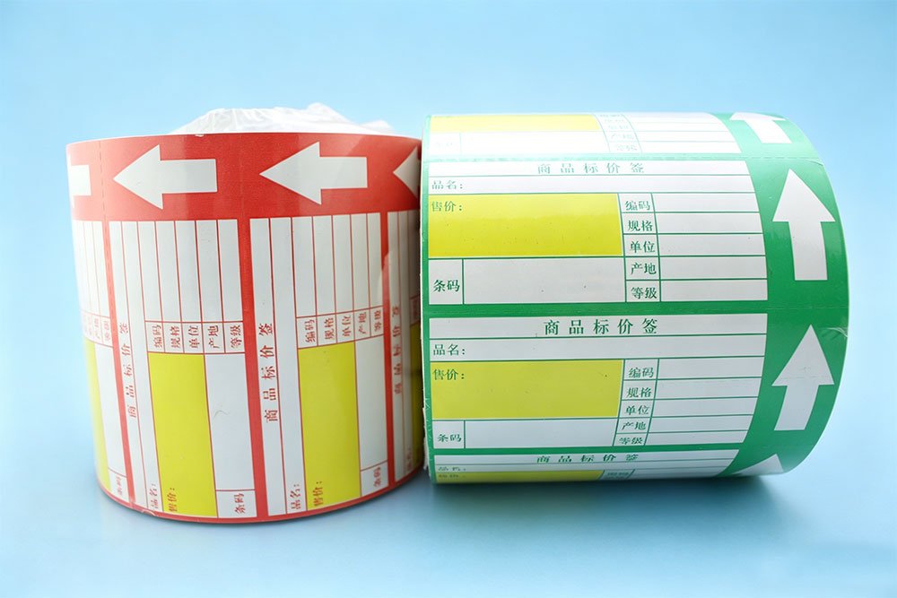 Label tambahan percetakan pembungkusan boleh tanggal untuk tag harga MRP label mat