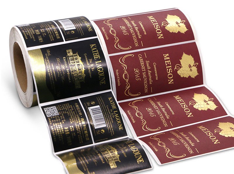 Stiker Botol Wain Stamping Foil Panas