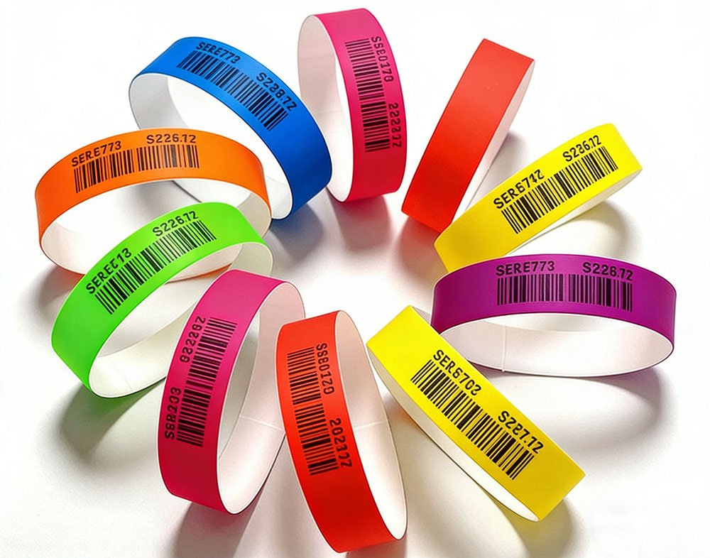 Gelang tangan Tyvek bernombor siri
